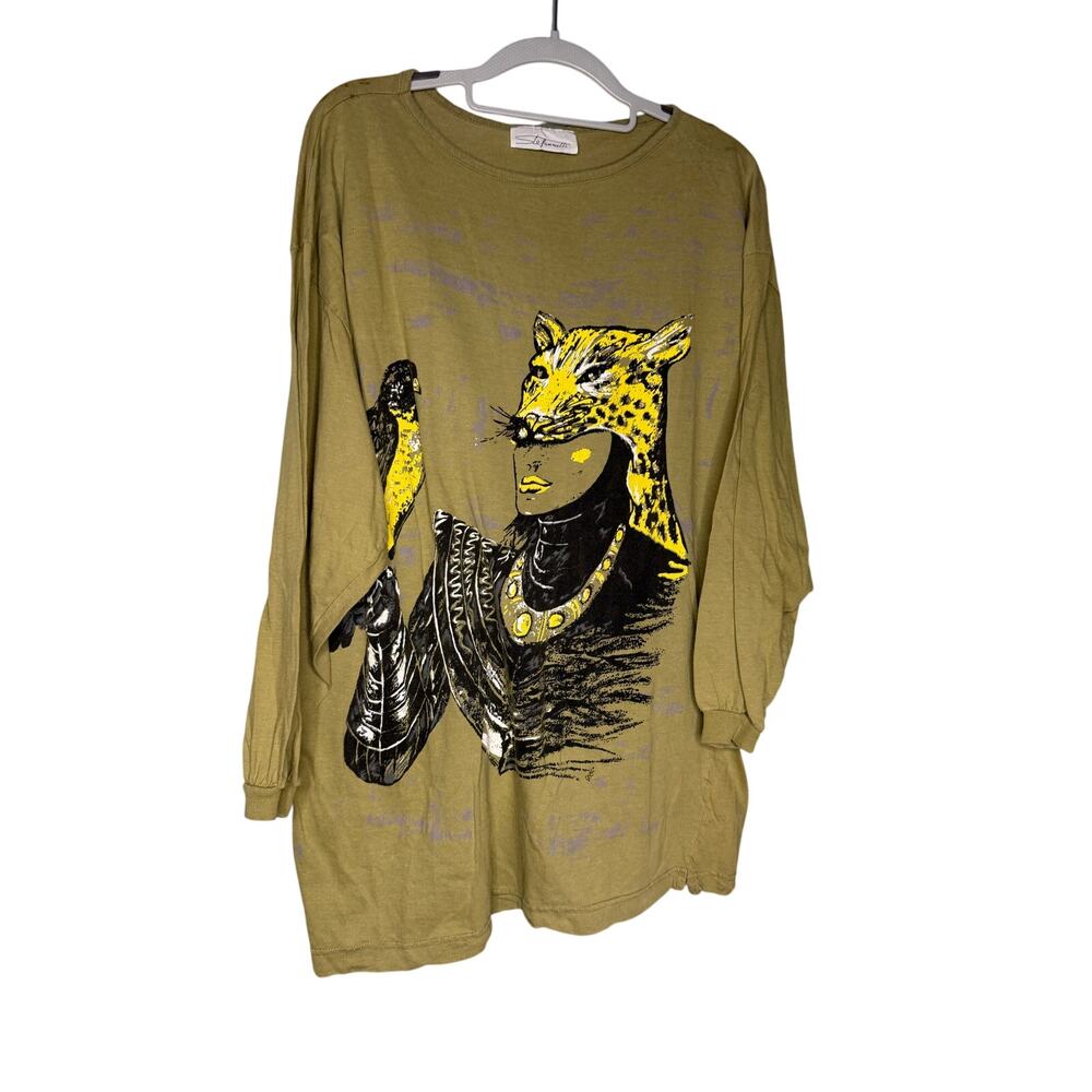 y2k art deco‎ Stefannotti blouse jaguar green blouse